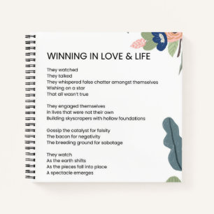 Winnen in liefde en leven Motivatie poëzie Notitieboek