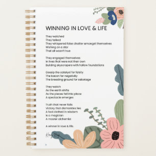 Winnen in liefde en leven Motivatie poëzie Planner