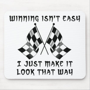 Winnen Is Niet Gemakkelijk - Dirt Bike Motocross M Muismat