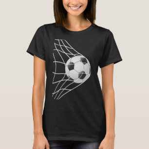 Winnend doelpunt voetbal bal binnen net, Cool voet T-shirt