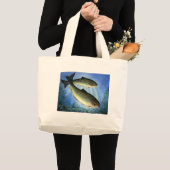 Winnend kunstwerk voor kinderen: broekforel grote tote bag (Voorkant (product))