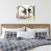 Winnend Owl Canvas Afdruk (Insitu (Slaapkamer))
