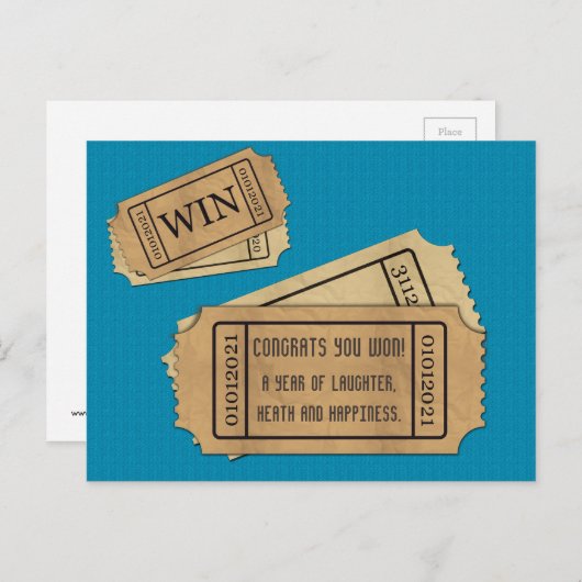 winnend ticket voor 2021 feestdagenkaart (Voorkant / Achterkant)