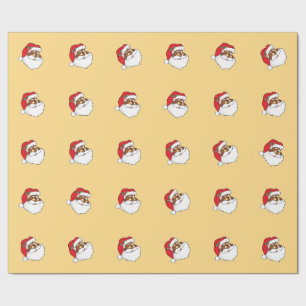 Winnende Afrikaanse Amerikaanse kerstman Cadeaupapier