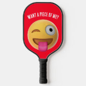 Winnende kant Emoji met Tongue Pickleball Paddle (Voorkant)