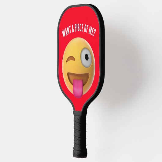 Winnende kant Emoji met Tongue Pickleball Paddle (Links)