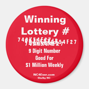 Winnende Lottery Number Magnet Magneet