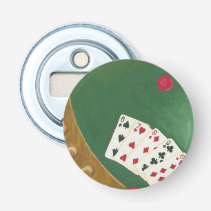 Winnende poker zes tot tien button flesopener