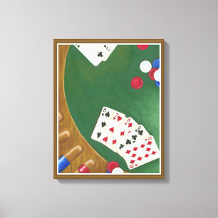 Winnende poker zes tot tien canvas afdruk
