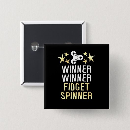 Winner Fidget Spinner Vierkante Button 5,1 Cm (Voorkant /achterkant)