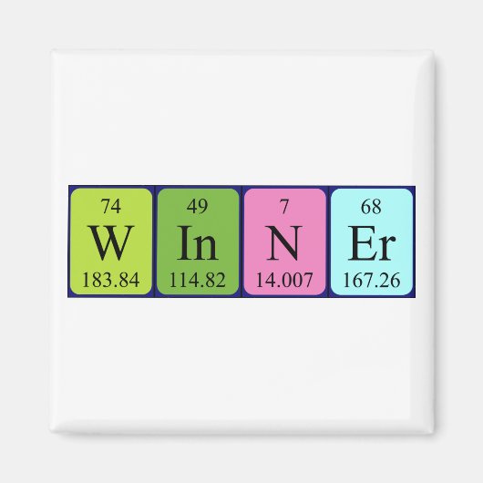 Winner periodiek table name magnet magneet (Voorkant)