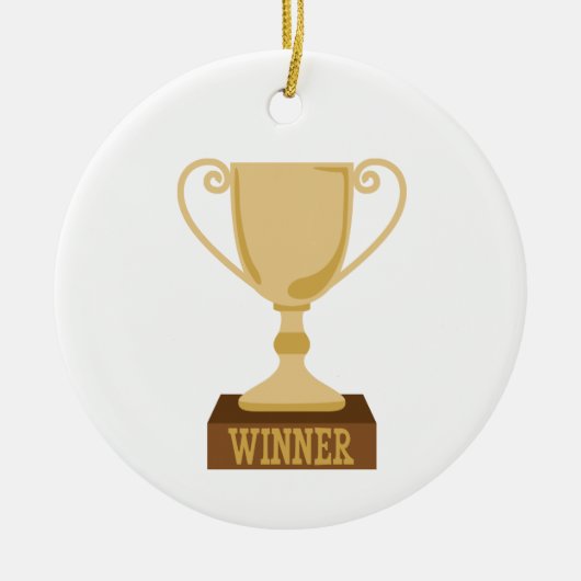 Winner Trophy Keramisch Ornament (Voorkant)