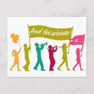 Winner van wedstrijd briefkaart