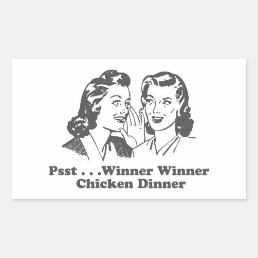 Winner Winner Chicken Dinner Funny Rechthoekige Sticker (Voorkant)