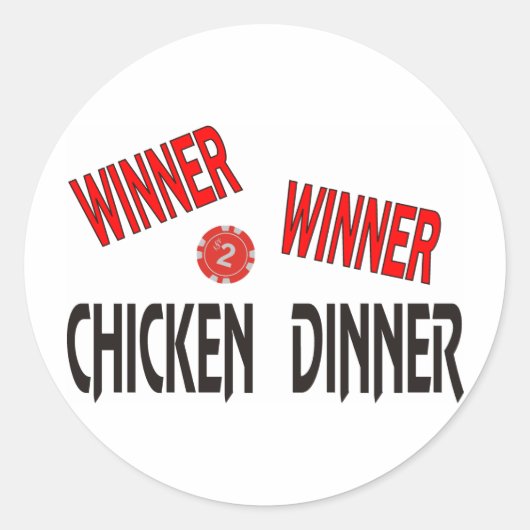 Winner Winner Chicken Dinner Ronde Sticker (Voorkant)