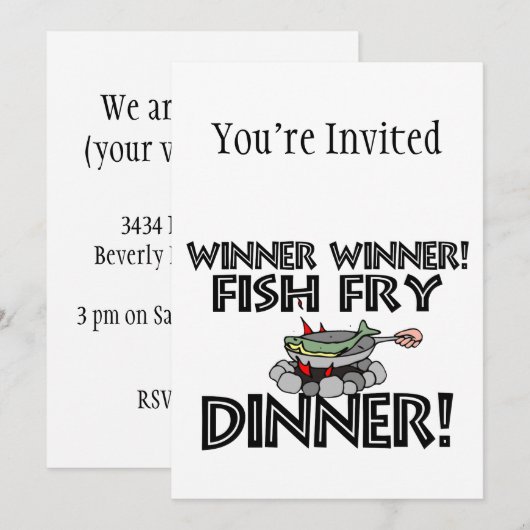 Winner Winner Fish Fry Dinner Kaart (Voorkant / Achterkant)