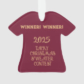 WINNER! WINNER! Tacky Christmas Sweater Contest Ornament (achterkant)