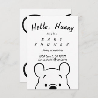 WINNIE BABY SHOWER INVITE KAART