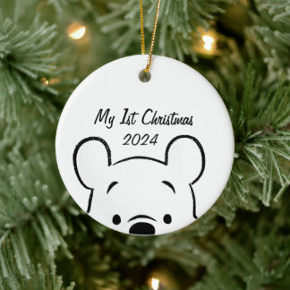 Winnie de Pooh 1e Kerstmis Keramisch Ornament