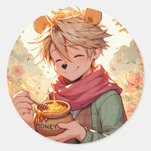 Winnie de Pooh Anime Guy V11 Sticker