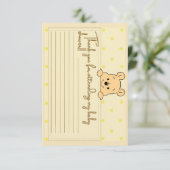 Winnie de Pooh Baby shower bedankpas Bedankkaart (Staand voorkant)