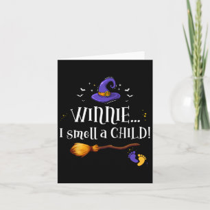 Winnie I Smell a Child Halloween Pregnancy Announc Kaart