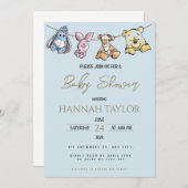 Winnie-Themed Baby Shower Invitation (Devant / Derrière)