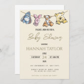 Winnie-Themed Baby Shower Invitation Kaart (Voorkant / Achterkant)