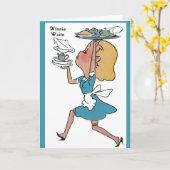 Winnie Waite de bezige serveerster Kaart (Gele Bloem)