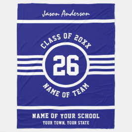 Winning Game Athlete Blue en White Custom Colors Fleece Deken