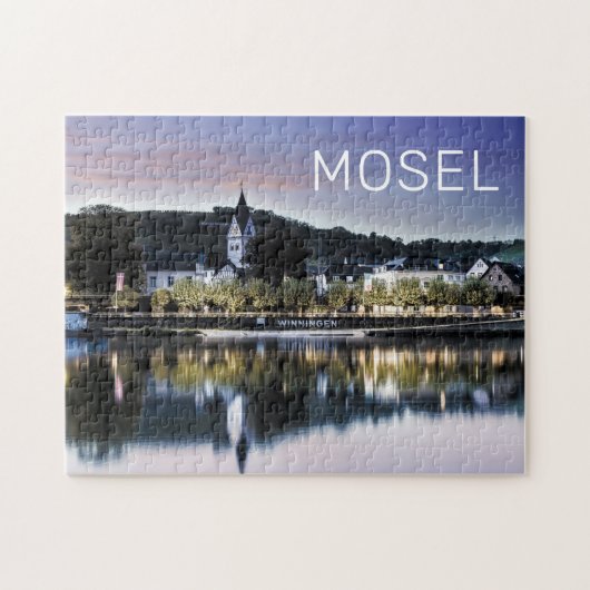 Winningen Moselle Sunset Panorama Duitsland  Legpuzzel (Horizontaal)