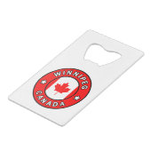 Winnipeg Canada Kredietkaart Flessenopener (Voorkant Gekanteld)