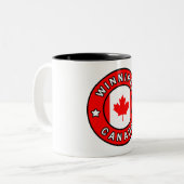 Winnipeg Canada Tweekleurige Koffiemok (Voorkant links)