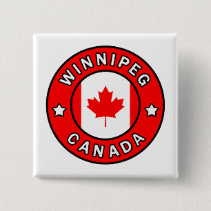 Winnipeg Canada Vierkante Button 5,1 Cm