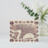 Winnipeg Manitoba Canada Bird's Eye Uitzicht Map 1 Briefkaart (Staand voorkant)