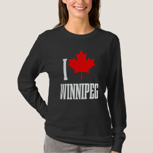 Winnipeg Manitoba Canada Esdoornblad Canadese Vlag T-shirt