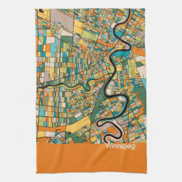 Winnipeg Map/oranje Theedoek