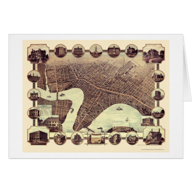 Winnipeg, MB, Canada Panoramic Map - 1884 (Voorkant Horizontaal)