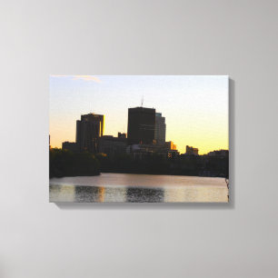 Winnipeg Silhouet Canvas Afdruk