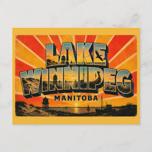 Winnipegmeer Manitoba Binnenzee Briefkaart