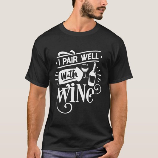 Wino Ik Pair Goed Met Wijn Grappig Wijn Meisje Squ T-shirt (Voorkant)