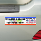 WINONA LADUKE VOOR PRESIDENT 2020 - BUMPERSTICKER (Op auto)