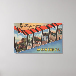 Winona, Minnesota - Grote lettertjes Canvas Afdruk