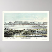 Winona, MN Panorama Map - 1874 Poster (Voorkant)