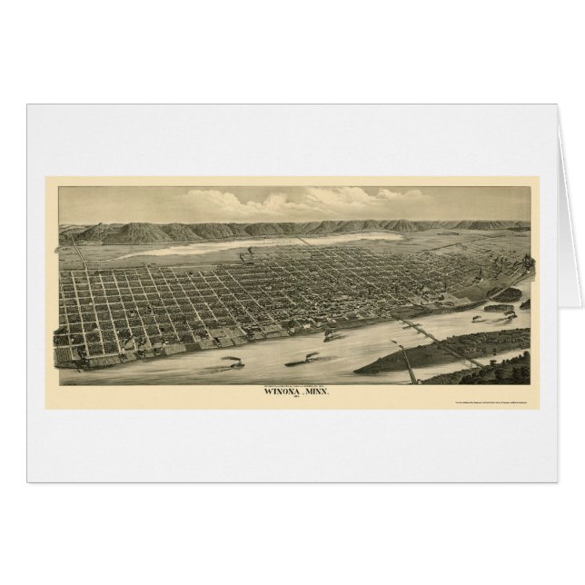 Winona, MN Panorama Map - 1889 (Voorkant Horizontaal)