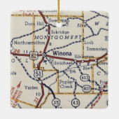 Winona MS Map Keramisch Ornament (Achterkant)