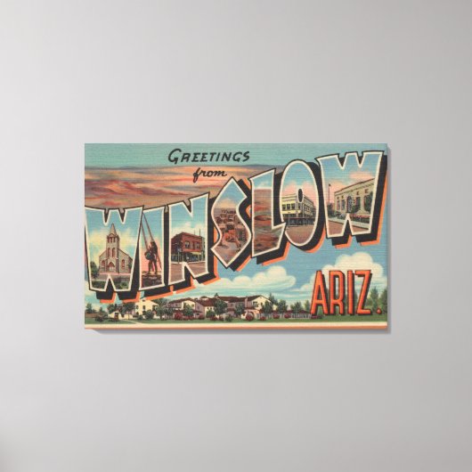 Winslow, Arizona - Grote letterscènes Canvas Afdruk (Voorkant)