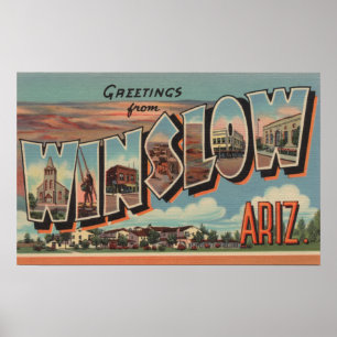 Winslow, Arizona - Grote letterscènes Poster