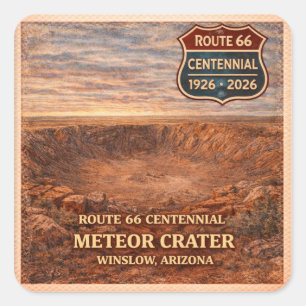 Winslow Arizona Meteorietkrater Eeuwfeest Vierkante Sticker