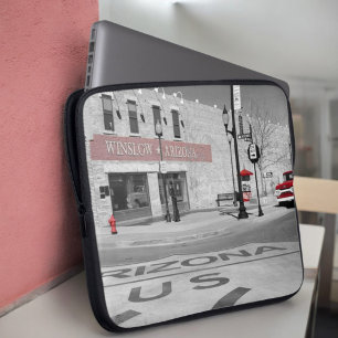 Winslow Arizona Red Splash Photogram Laptop Sleeve